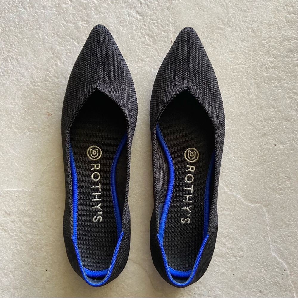 Rothy’s The Point in Black Size 7W Washable Flats